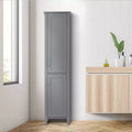 Mid Century Modern Wooden Linen Tower Cabinet, Gray