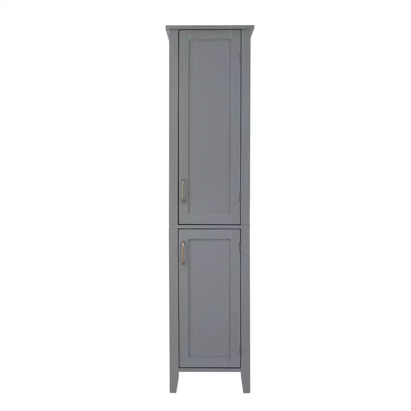 Mid Century Modern Wooden Linen Tower Cabinet, Gray