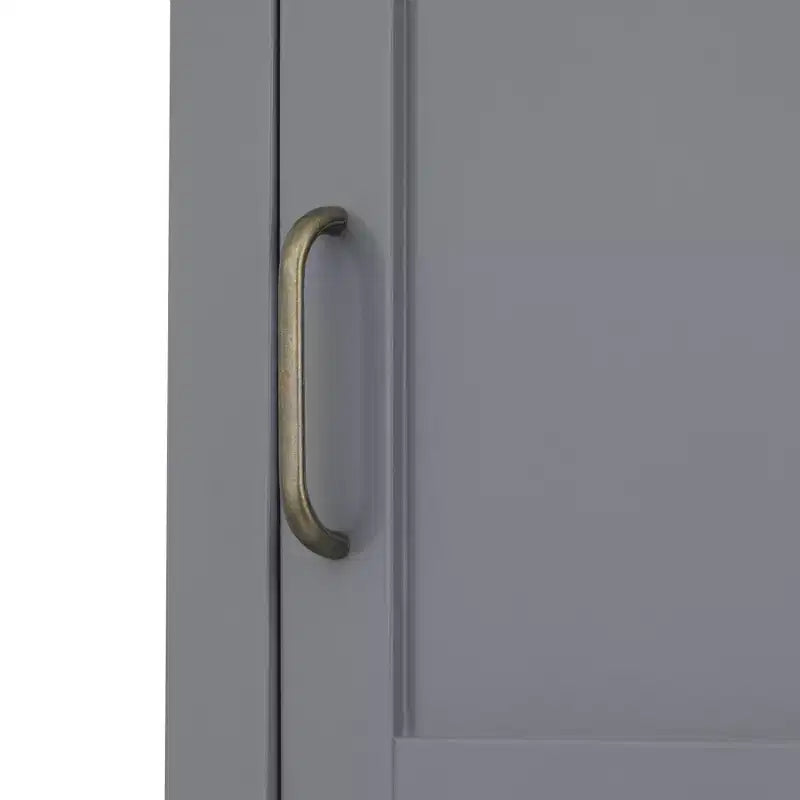 Mid Century Modern Wooden Linen Tower Cabinet, Gray