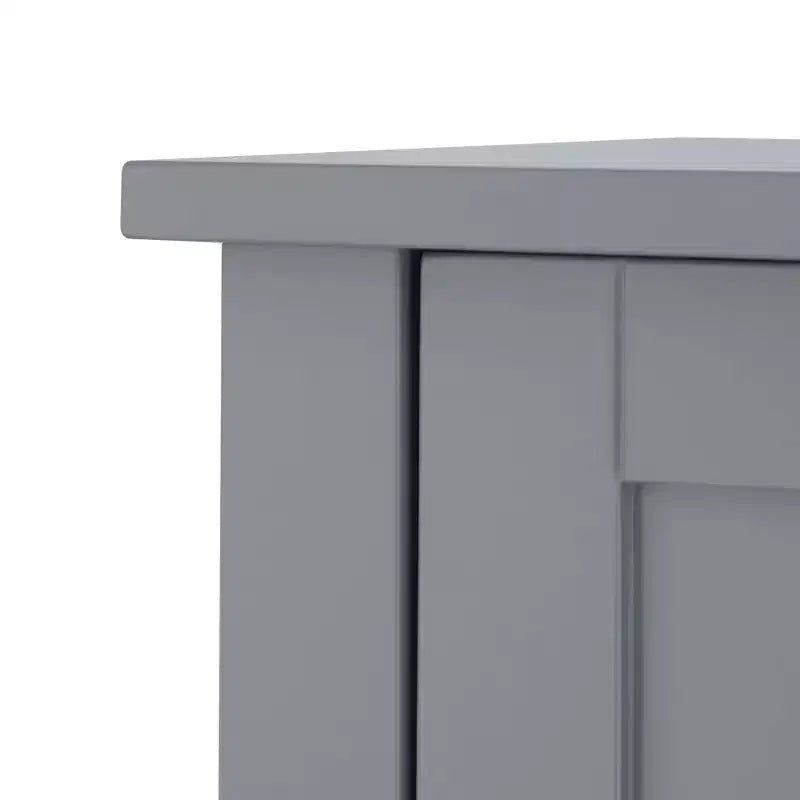 Mid Century Modern Wooden Linen Tower Cabinet, Gray
