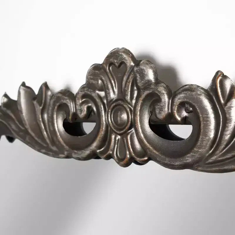 29" x 37" Ornate Metal Accent Wall Mirror Antique Bronze: Rectangular, No Assembly, Includes Mount Hardware