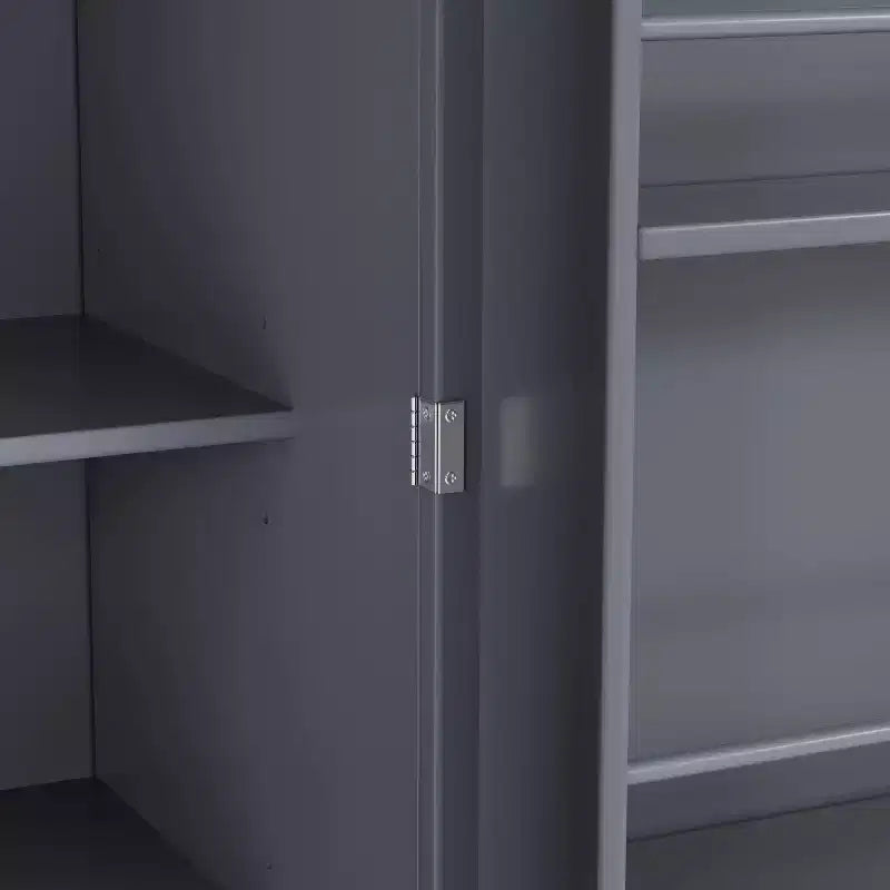 77" Freestanding Kitchen Pantry Cabinet - 3 Adjustable Shelves, 3 Drawers, 8 Door Shelves, Painted MDF, 35"W x 17.7"D