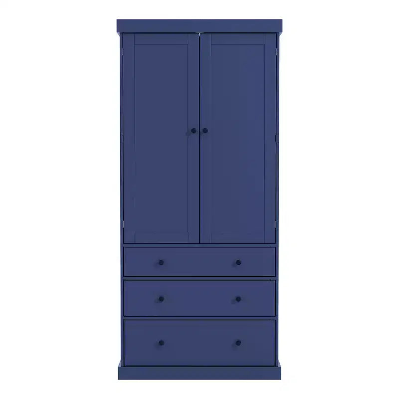 77" Freestanding Kitchen Pantry Cabinet - 3 Adjustable Shelves, 3 Drawers, 8 Door Shelves, Painted MDF, 35"W x 17.7"D