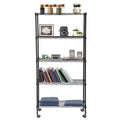BestMassage 5-Tier Heavy-Duty Wire Shelving Unit Metal Shelving Unit with Adjustable Shelves & Lockable Wheels for Garage Home Kitchen