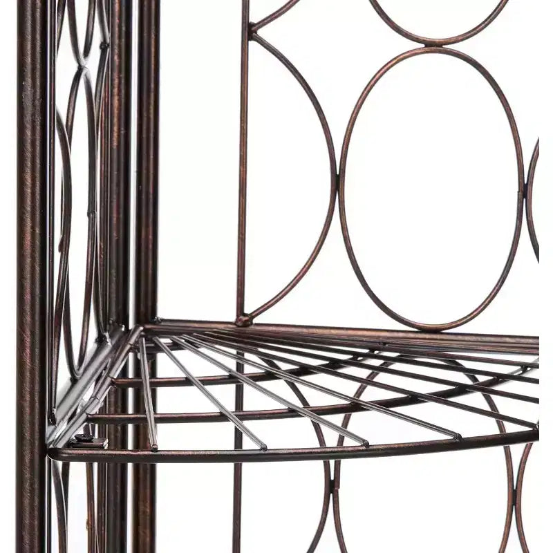Brushed Copper Metal 5-Tier Corner Shelf Rack - Space-Saving Display Stand, 56"H x 13"W x 13"D, 16 lbs
