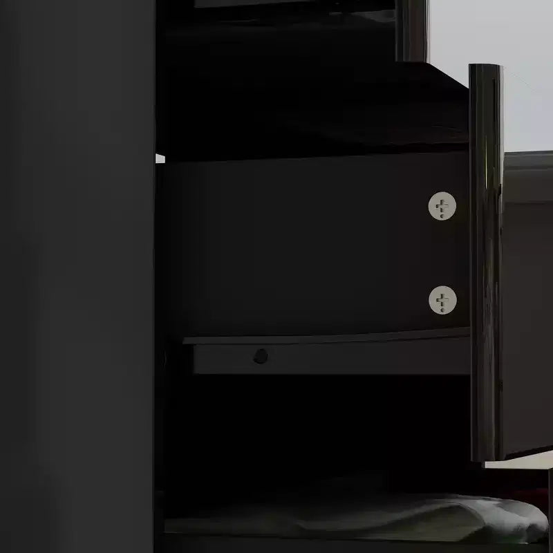 High Gloss 5-Drawer Dresser with LED Underlight and Concealed Handles - MDF, 32"W x 43"H, Bedroom Chest of Drawers