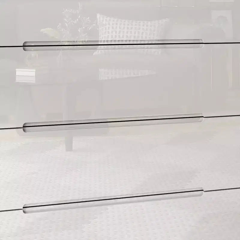 High Gloss 5-Drawer Dresser with LED Underlight and Concealed Handles - MDF, 32"W x 43"H, Bedroom Chest of Drawers
