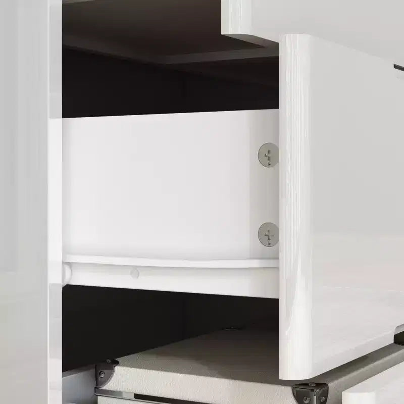 High Gloss 5-Drawer Dresser with LED Underlight and Concealed Handles - MDF, 32"W x 43"H, Bedroom Chest of Drawers