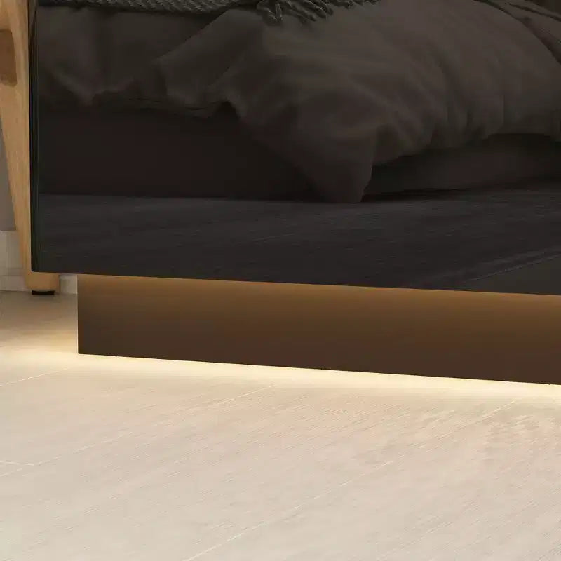 High Gloss 5-Drawer Dresser with LED Underlight and Concealed Handles - MDF, 32"W x 43"H, Bedroom Chest of Drawers