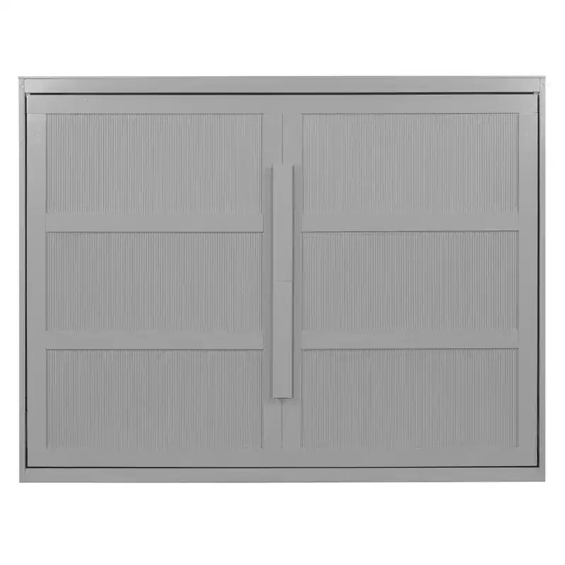 Queen Size Murphy Wall Bed with LED Lights - White/Gray, 600 lb Capacity, Space-Saving