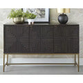 Contemporary Accent Cabinet, Brown/Gold Finish