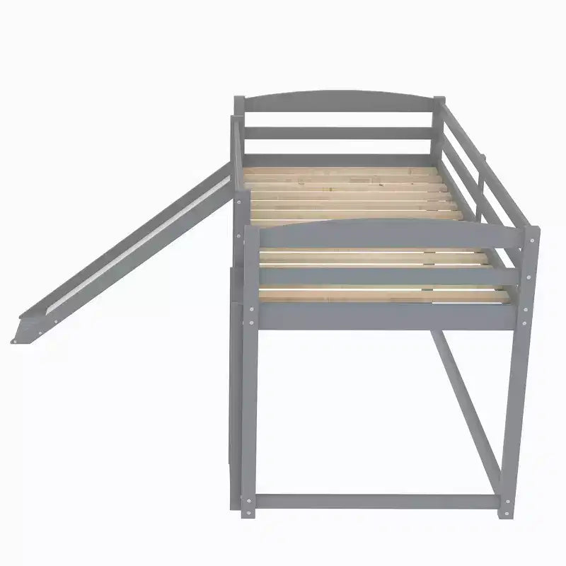 Twin over Twin Bunk Bed with Convertible Slide and Ladder