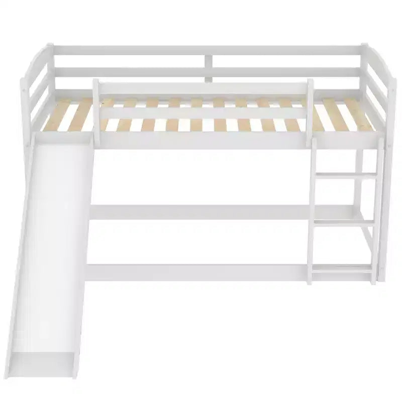 Twin over Twin Bunk Bed with Convertible Slide and Ladder