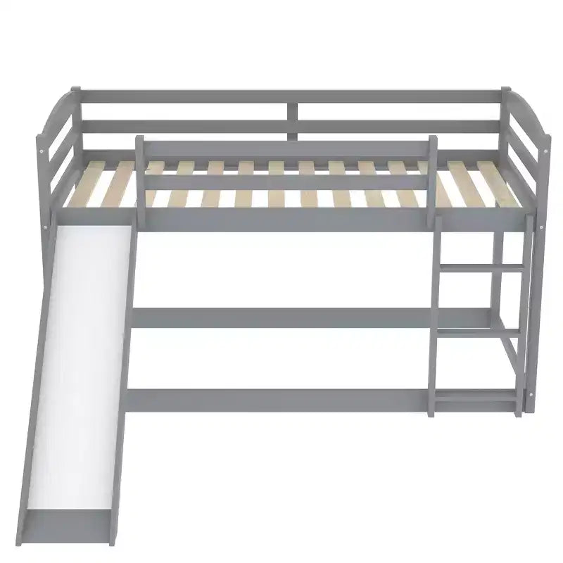 Twin over Twin Bunk Bed with Convertible Slide and Ladder