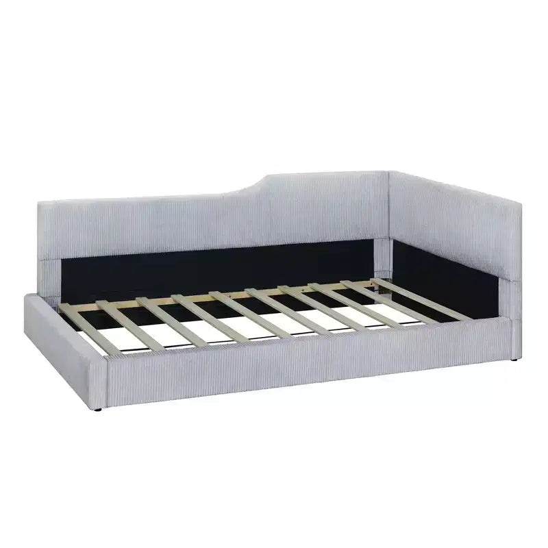 Twin/Full Size L-Shaped Corduroy Upholstered Daybed, 4D