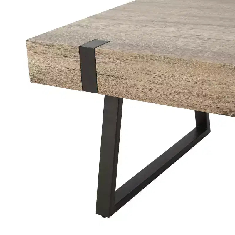43W Industrial Coffee Table Cocktail Table Center Table with Thick Top, Canyon Grey