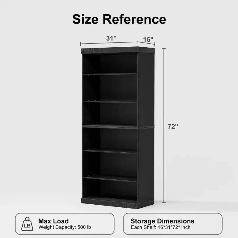 36x31x16 Wood Accent Cabinet with Adjustable Shelf Storage Cabinet without Door, Black