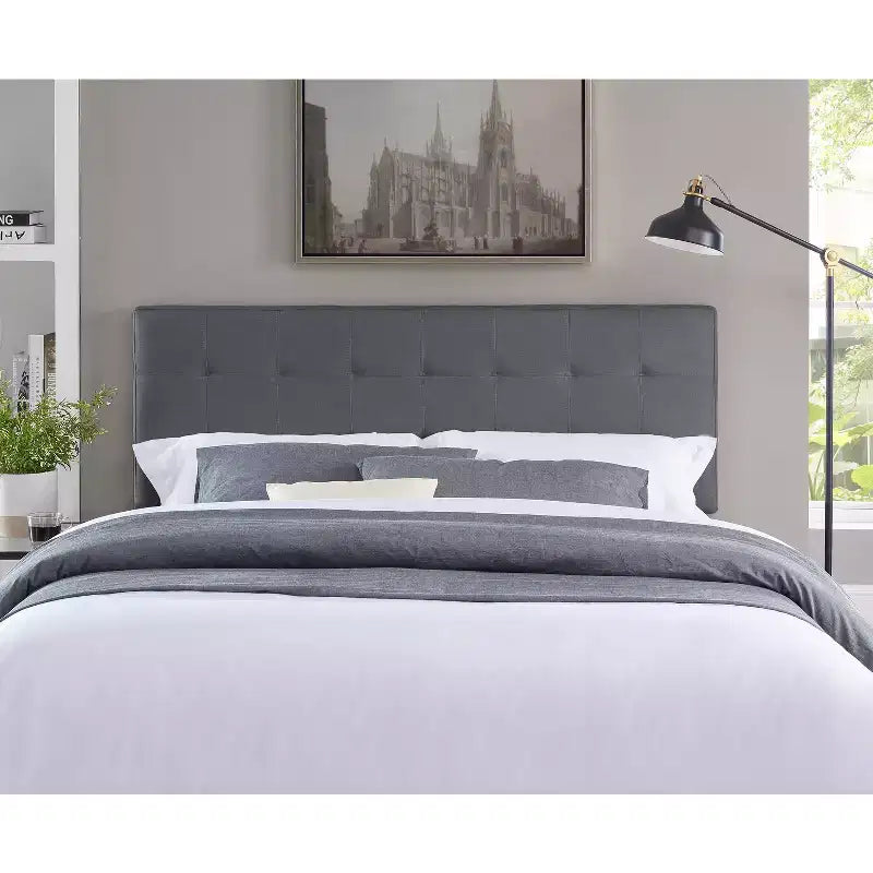 Square Channel Tufting Queen Headboard for Queen Size Bed