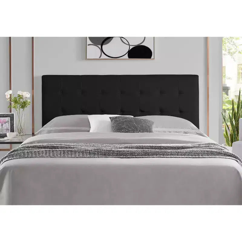 Square Channel Tufting Queen Headboard for Queen Size Bed