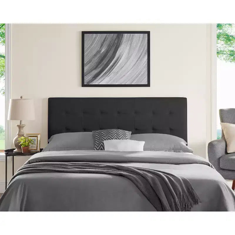 Square Channel Tufting Queen Headboard for Queen Size Bed