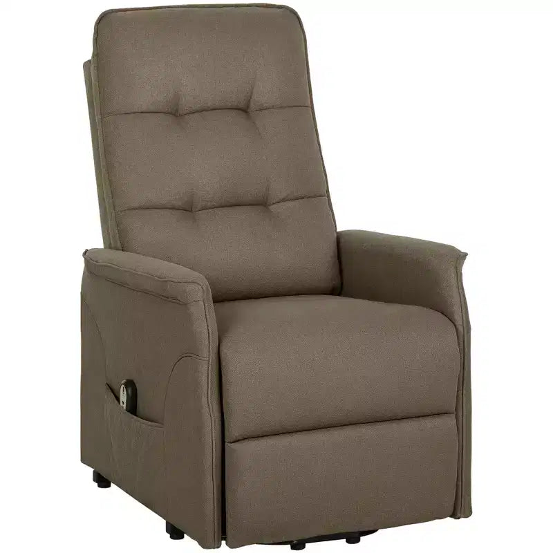 Power Lift Recliner Chair, Electric Reclining Chair with Remote, Side Pockets, Pocket Spring, Tufted Back, Quick Assembly