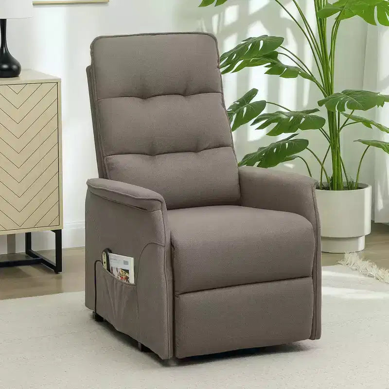 Power Lift Recliner Chair, Electric Reclining Chair with Remote, Side Pockets, Pocket Spring, Tufted Back, Quick Assembly