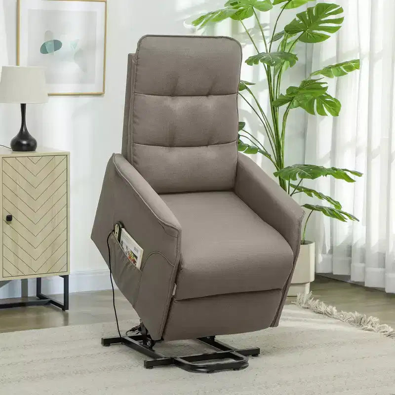 Power Lift Recliner Chair, Electric Reclining Chair with Remote, Side Pockets, Pocket Spring, Tufted Back, Quick Assembly