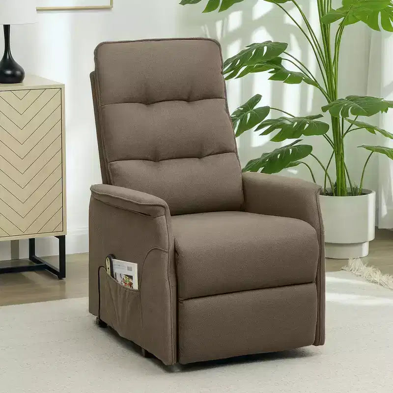 Power Lift Recliner Chair, Electric Reclining Chair with Remote, Side Pockets, Pocket Spring, Tufted Back, Quick Assembly