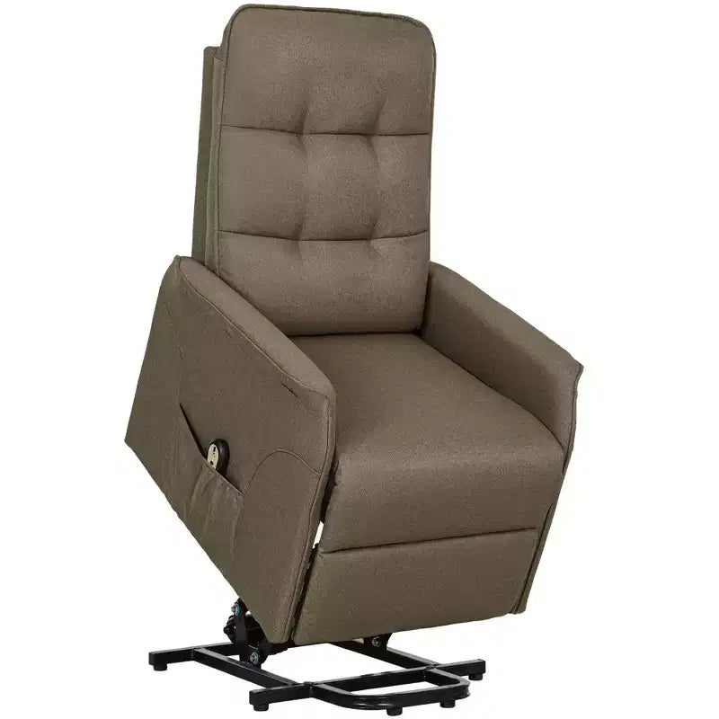 Power Lift Recliner Chair, Electric Reclining Chair with Remote, Side Pockets, Pocket Spring, Tufted Back, Quick Assembly