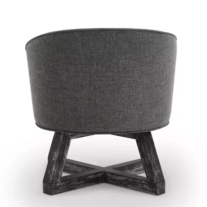 360 Swivel Linen Lounge Chair - Rubberwood Cross Base, Foam Fill, 300 lb Capacity, 29"H x 27"W x 26"D