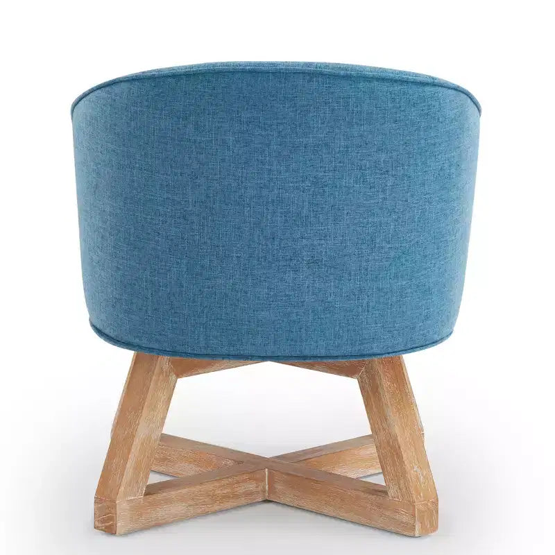 360 Swivel Linen Lounge Chair - Rubberwood Cross Base, Foam Fill, 300 lb Capacity, 29"H x 27"W x 26"D