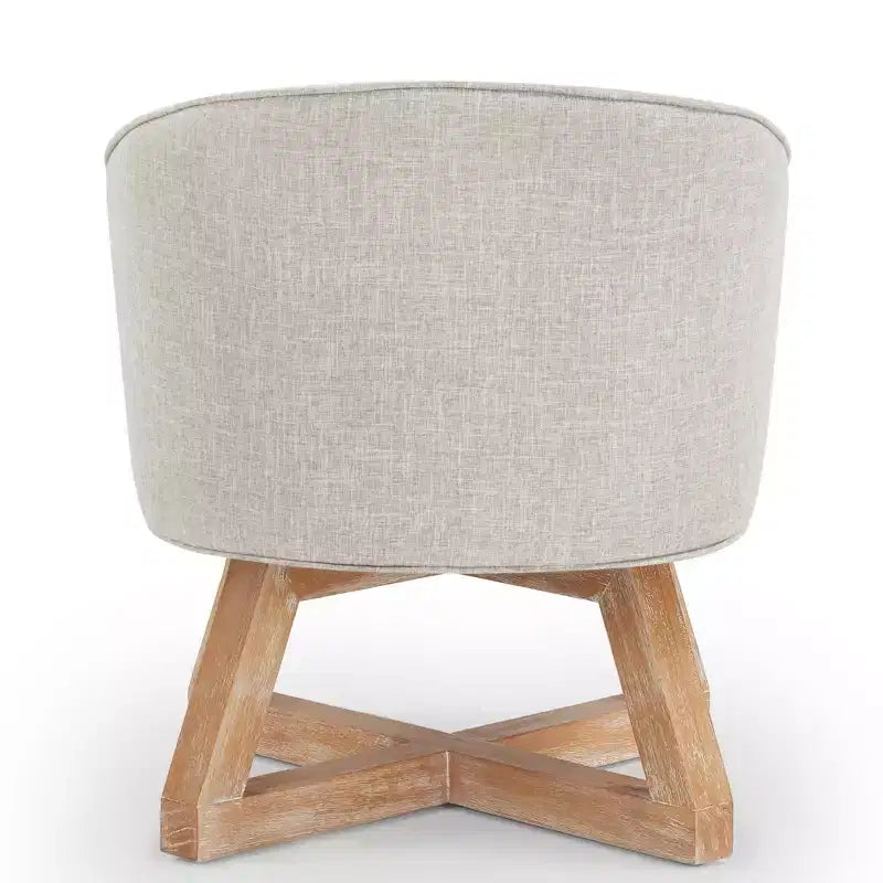 360 Swivel Linen Lounge Chair - Rubberwood Cross Base, Foam Fill, 300 lb Capacity, 29"H x 27"W x 26"D