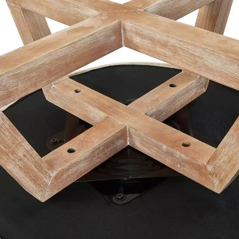 360 Swivel Linen Lounge Chair - Rubberwood Cross Base, Foam Fill, 300 lb Capacity, 29"H x 27"W x 26"D