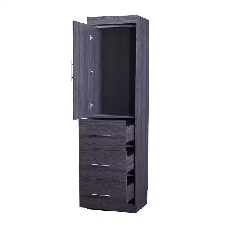 Wood Murphy Bed with Wardrobe and Drawers