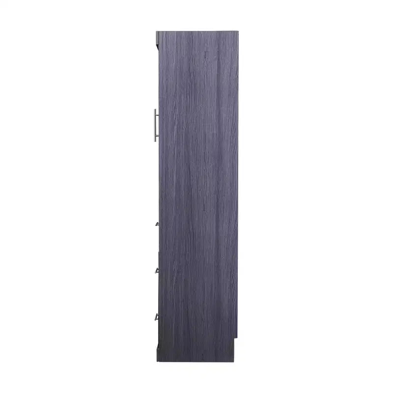 Wood Murphy Bed with Wardrobe and Drawers