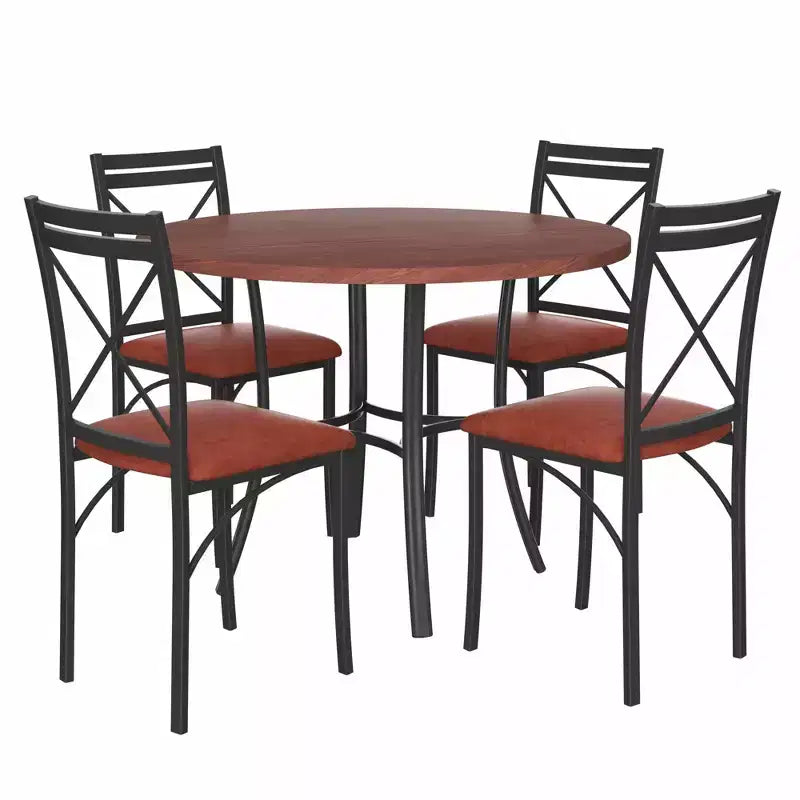 36 Round Dining Table for 4, Faux Marble Bar Table Top with Metal Legs for Kitchen, Small Spaces