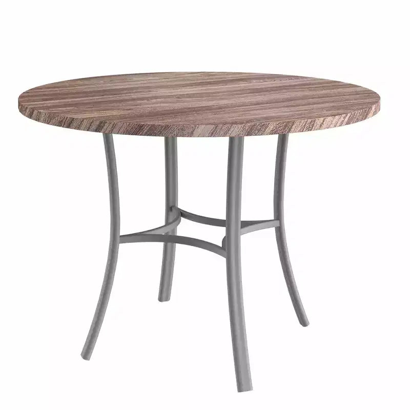 36 Round Dining Table for 4, Faux Marble Bar Table Top with Metal Legs for Kitchen, Small Spaces