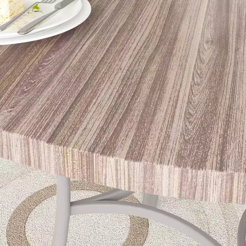 36 Round Dining Table for 4, Faux Marble Bar Table Top with Metal Legs for Kitchen, Small Spaces