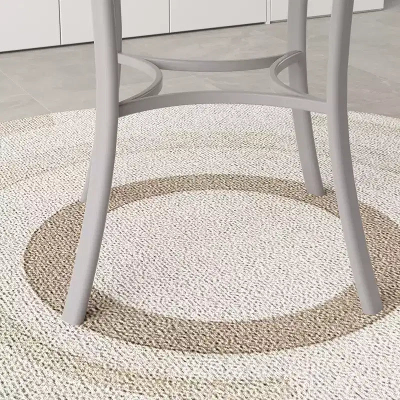 36 Round Dining Table for 4, Faux Marble Bar Table Top with Metal Legs for Kitchen, Small Spaces