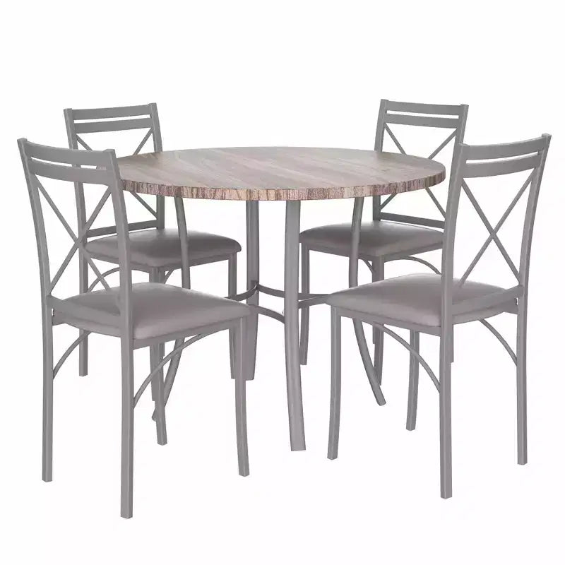 36 Round Dining Table for 4, Faux Marble Bar Table Top with Metal Legs for Kitchen, Small Spaces