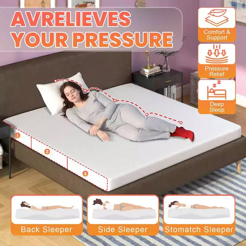 5" Bamboo Charcoal Gel Memory Foam Mattress - Medium Firm, CertiPUR-US Certified, Removable Stretch Knit Cover