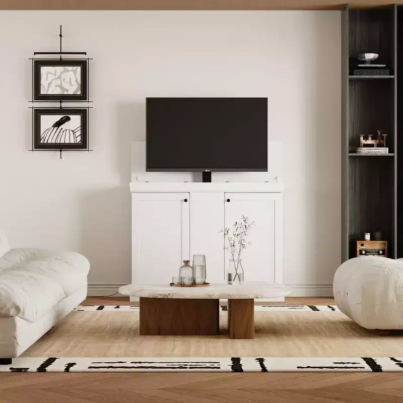 Smart Lift TV Gaming Station - Fits Up to 50" Screens, Motorized Lift, 4 Preset Heights, Dual Cable Management, MDF Cabinet, 39.3"Hx50.4"W