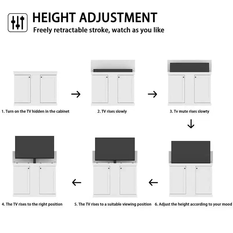 Smart Lift TV Gaming Station - Fits Up to 50" Screens, Motorized Lift, 4 Preset Heights, Dual Cable Management, MDF Cabinet, 39.3"Hx50.4"W