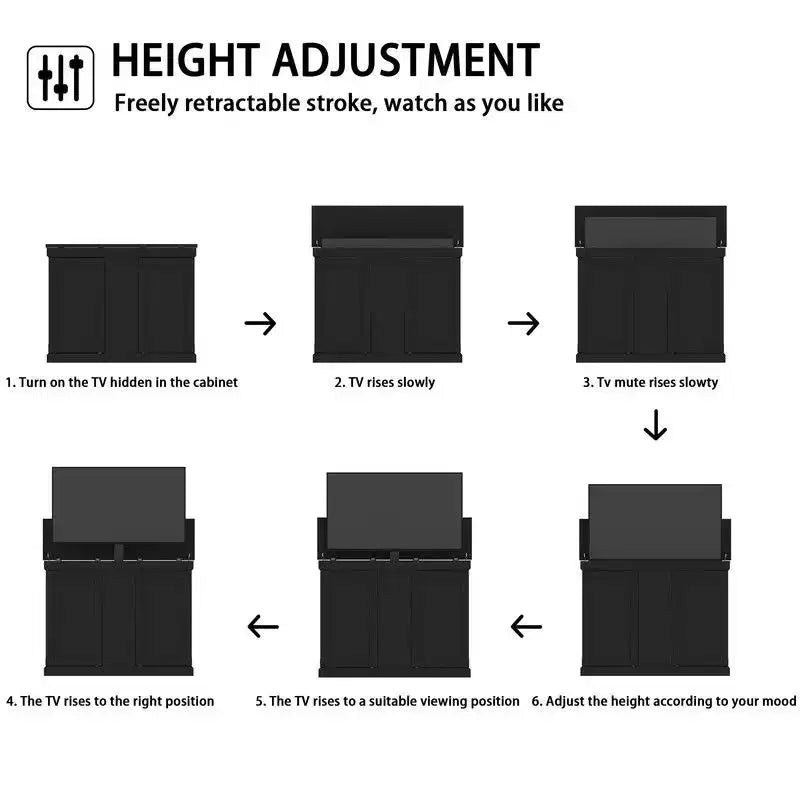 Smart Lift TV Gaming Station - Fits Up to 50" Screens, Motorized Lift, 4 Preset Heights, Dual Cable Management, MDF Cabinet, 39.3"Hx50.4"W