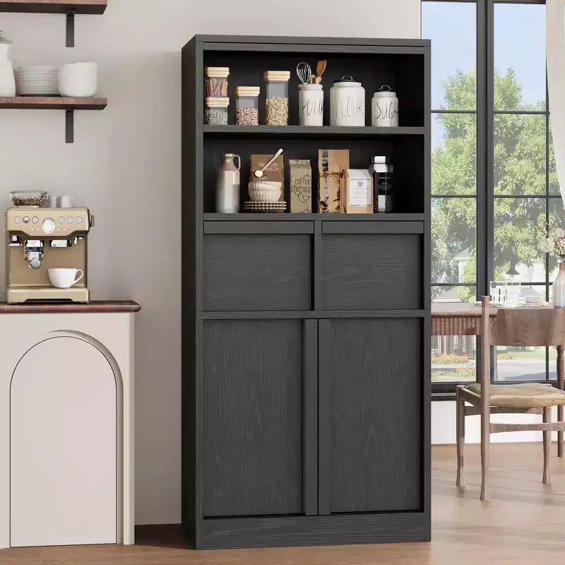 Tall Freestanding Bathroom Storage Cabinet with 2 Doors & 2 Drawers - 23.6"Lx11.8"Dx50.9"H, Waterproof MDF, Anti-Tip Hardware, White
