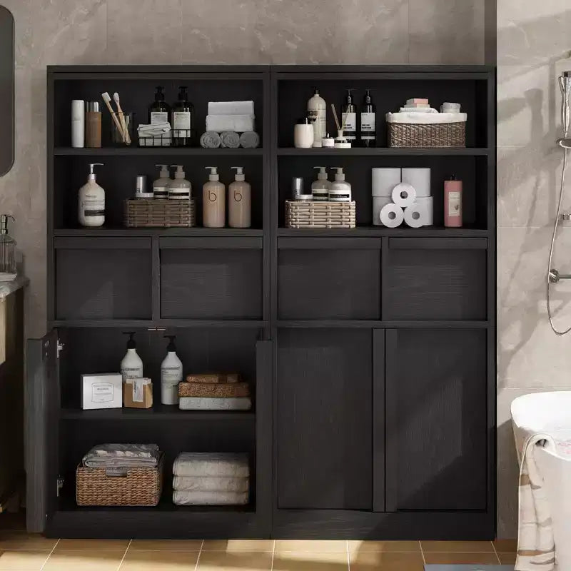 Tall Freestanding Bathroom Storage Cabinet with 2 Doors & 2 Drawers - 23.6"Lx11.8"Dx50.9"H, Waterproof MDF, Anti-Tip Hardware, White