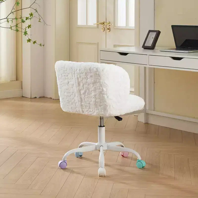 Velvet Office Chair with Gold Metal Base - Adjustable Height, Swivel, Padded Seat, Home & Office Desk Chair