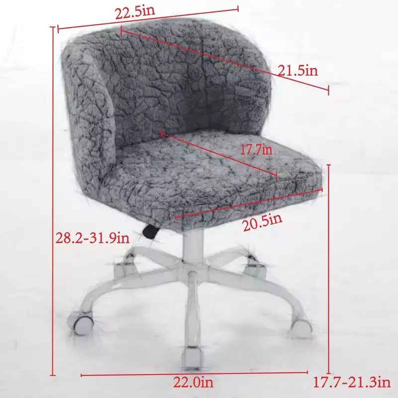 Velvet Office Chair with Gold Metal Base - Adjustable Height, Swivel, Padded Seat, Home & Office Desk Chair