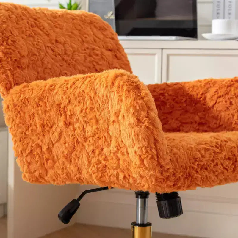 Velvet Office Chair with Gold Metal Base - Adjustable Height, Swivel, Padded Seat, Home & Office Desk Chair