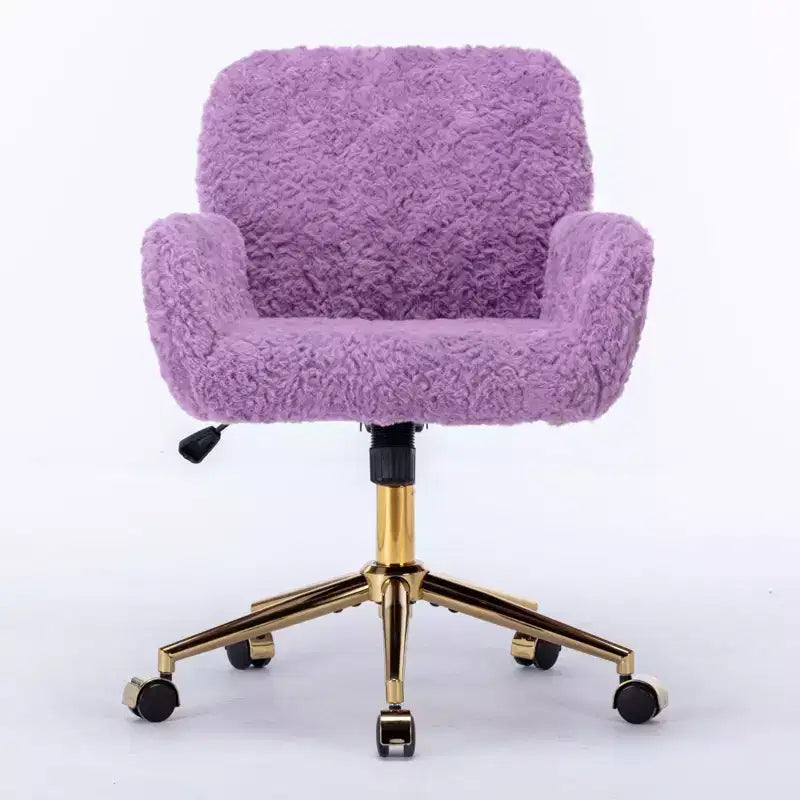 Velvet Office Chair with Gold Metal Base - Adjustable Height, Swivel, Padded Seat, Home & Office Desk Chair